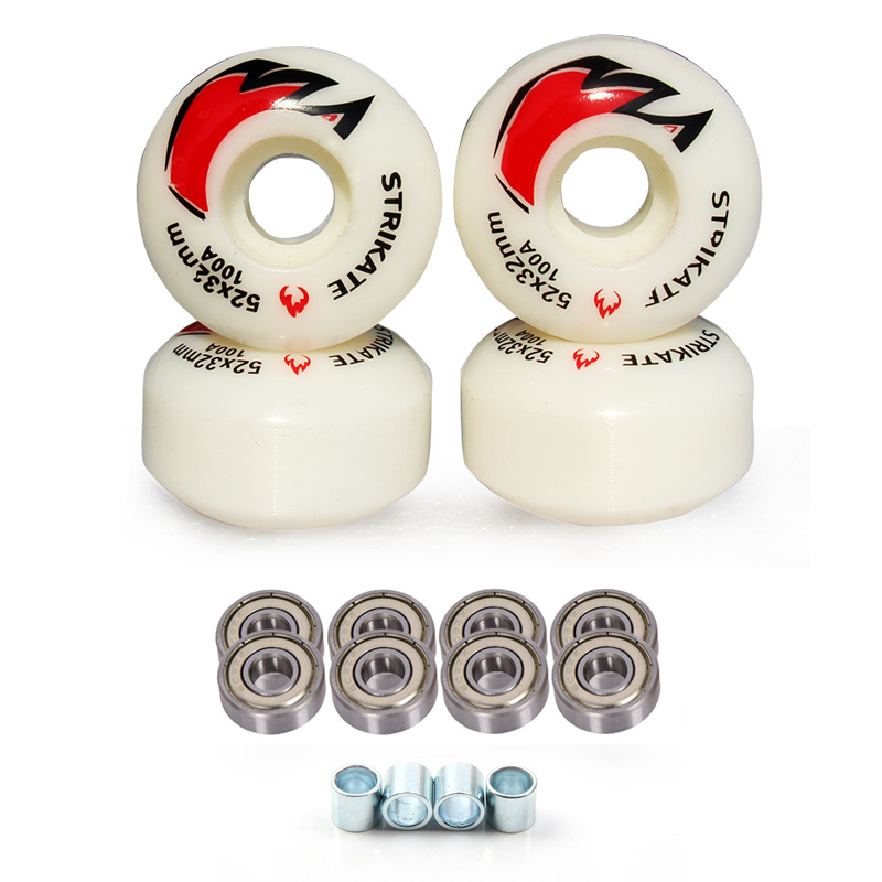 Skateboard Complete Deck - 4Pcs Skateboard Wheels With bearing complete