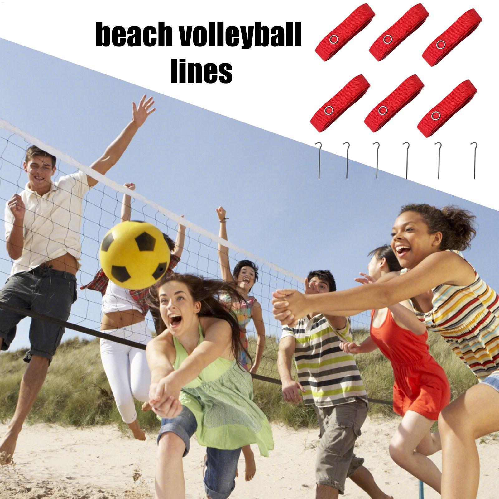 Sports Equipment Volleyball - 6x Beach Volleyball Lines Equipment Portable