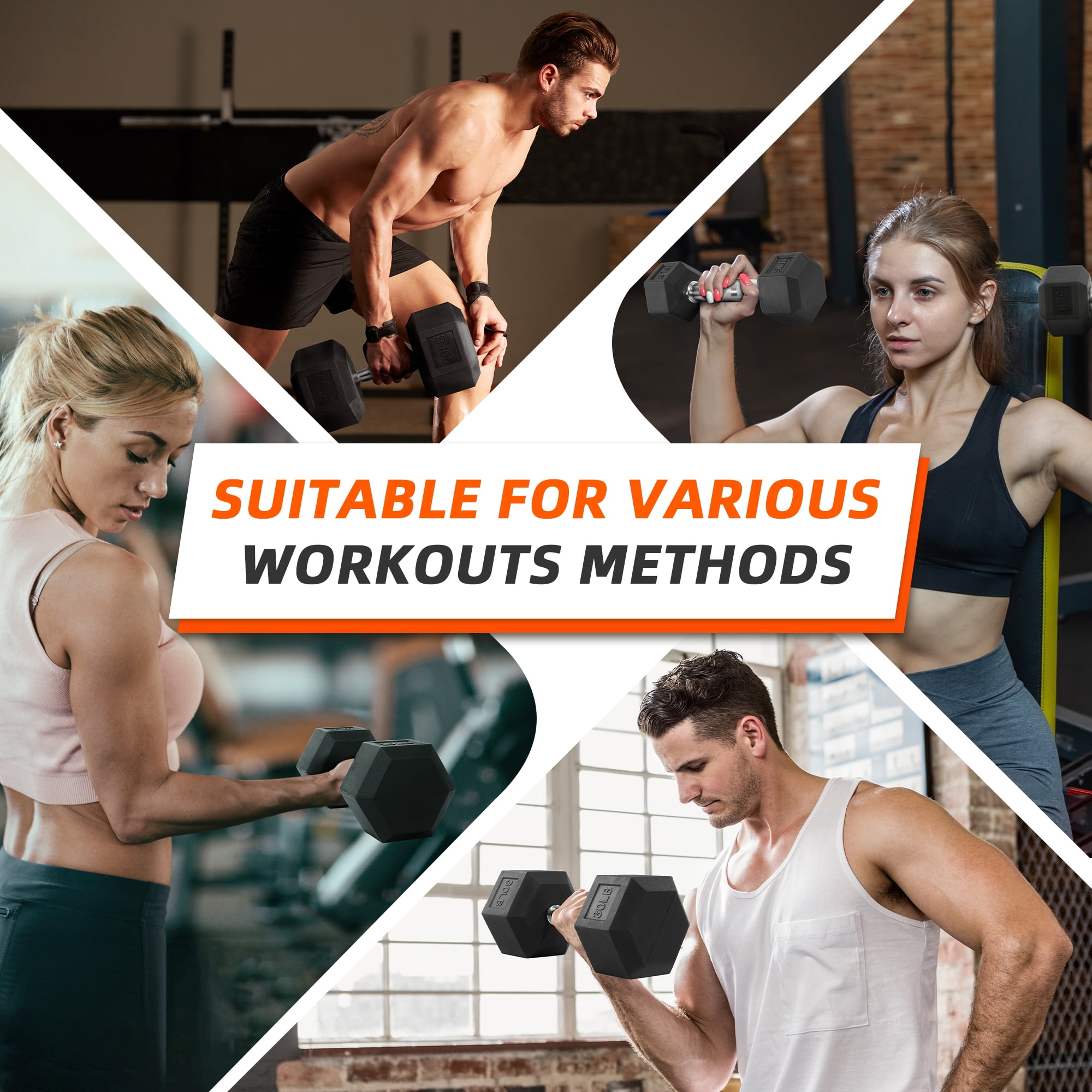 Rubber Coated Hex Dumbbell 10  - Sports Equipment At Home 评论和价格