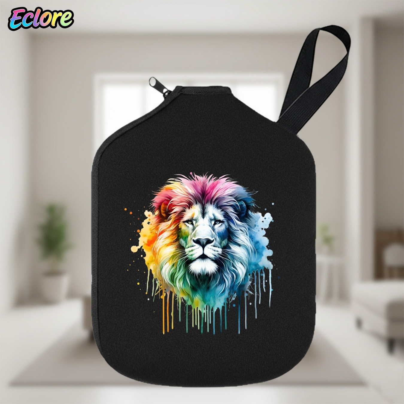 Colorful Watercolor Lion Head  - Pickleball Paddle 评论和价格