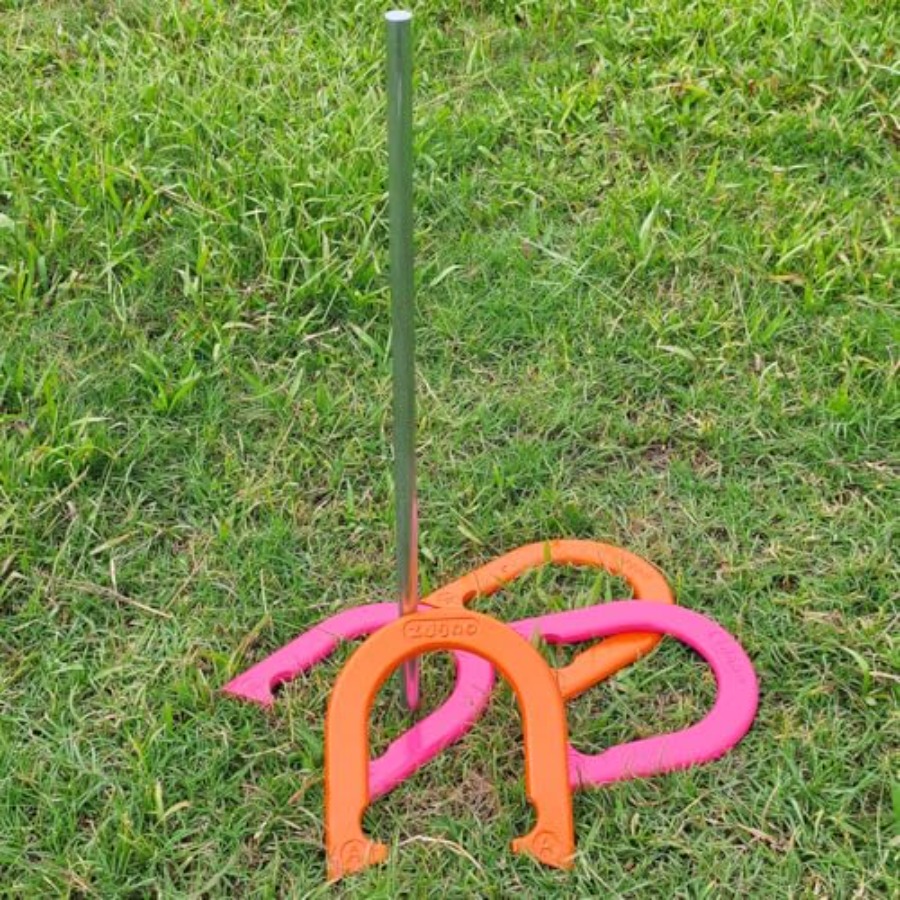 Backyard and beach outdoor gam - Horseshoe Game Set 评论和价格