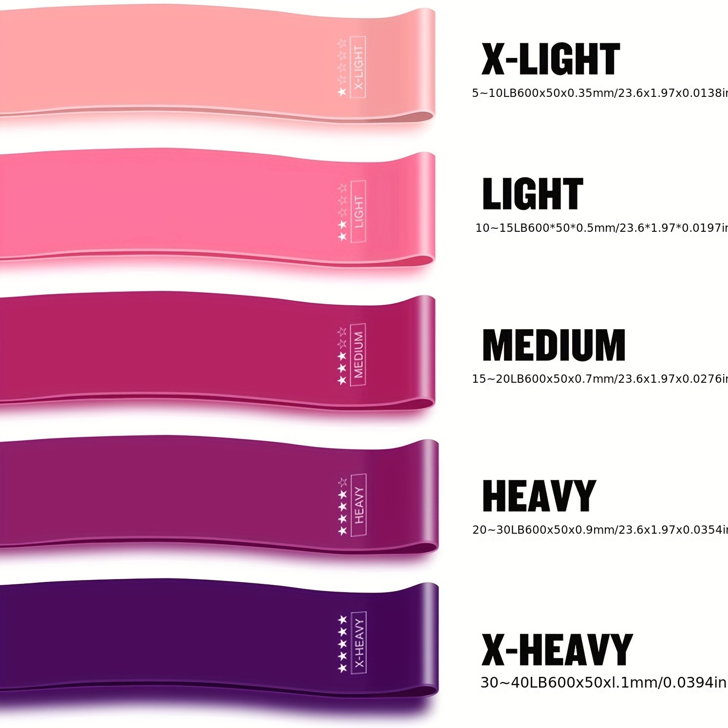 5-Piece Color Resistance Band  - Sports Equipment Supplies 评论和价格