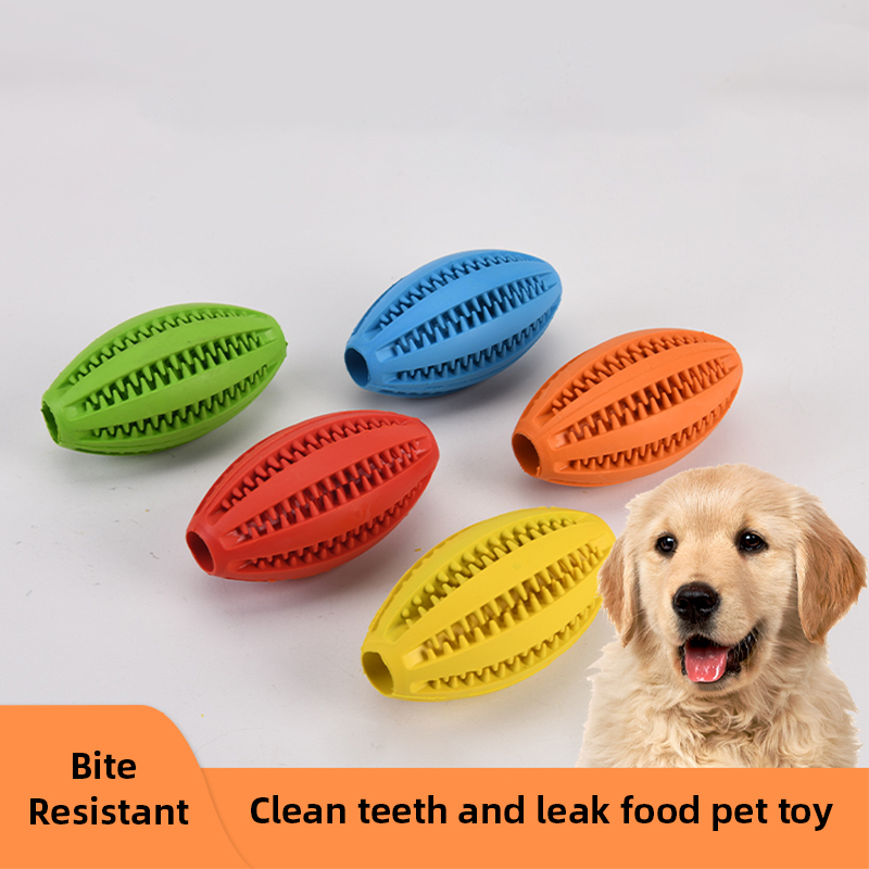 Dog Rubber Leakage Ball Dogs M - Rugby Training Ball 评论和价格
