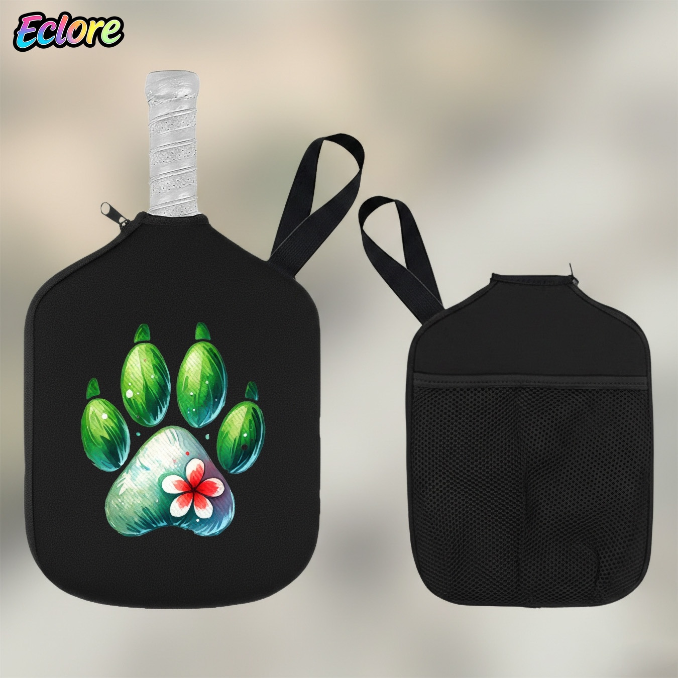 Green Watercolor Paw Print Pad - Pickleball Paddle 评论和价格